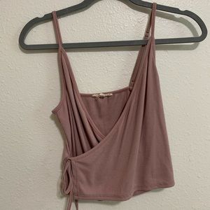 Blush Pink Cropped Wrap Tank Top Size Medium